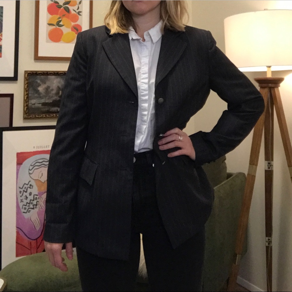 Calvin Klein Grey Structured Blazer